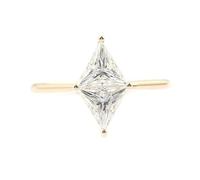 Grewod Womens Engagement Rings 9K Gold with Double Triangle Moissanite Ring Jewellery Wedding Promise Band Size K 1/2