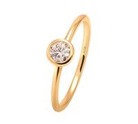 Grewod Womens Simple Rings 18K Gold 0.3ct Round Diamond Wedding Anniversary Band Jewellery Size V 1/2