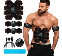 Grexemin ABS Stimulator Workout Equipment, Ab Machine USB Rechargeable Gear for Abdomen/Arm/Leg, Strength Training Equipment for Men and Women