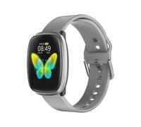 (Grey) 1.3inch Full-touch Screen Heart Rate Blood Pressure O2 Monitor One-key Measurement Multi-sport Modes Weather Push Smart Watch