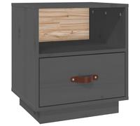 (Grey, 1) vidaXL 1/2x Solid Wood Pine Bedside Cabinet Bedroom Furniture Multi Colours