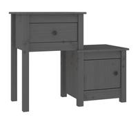 (Grey, 1) vidaXL 1/2x Solid Wood Pine Bedside Cabinet End Table Cabinet Multi Colours