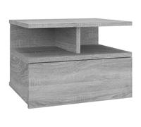 (Grey, 1) vidaXL Floating Nightstand Wall Bedside Cabinet Hanging Shelf Engineered Wood