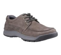 (Grey, 10 (Adults')) Hush Puppies Tucker Lace Leather Men's Grey Nubuck Lace-Up Shoes