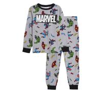 Marvel Boys Avengers Pyjamas Kids Full Length Pjs Hulk Spiderman Captain America Iron Man Nightwear Set Light Grey 10 Years