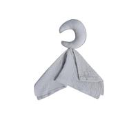 Grey 100 Percent Cotton Gauze Infant Soothing Moon Security Handkerchief with Soft Colours and Funny Design for Baby Comfort Nap Time and Calm Sleep