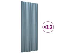 (grey, 100 x 36 cm) vidaXL 12/36x Roof Panels Powder-coated Steel Corrugated Multi Colours/Sizes