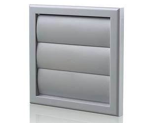 Grey 100mm 4 Inch Plastic External Ducting Gravity Grille Air Vent Cover Extractor Fan Back Draught Shutter Covers AC HVAC Bathroom Outside Wall Ventilation Hose Duct Grill - Part F Building Regs