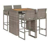 (grey, 105 cm/ 4 piece) vidaXL Garden Bar Set without Cushions Outdoor Bar Set Poly Rattan Acacia