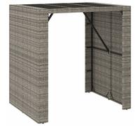 Bar Table Bistro Table Kitchen Pub Table with Glass Top Poly Rattan vidaXL