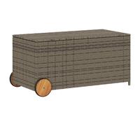 (grey, 107 x 55 x 50/53 cm) vidaXL Garden Storage Box Bench Container Chest Shed Blanket Box Poly Rattan