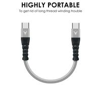 (Grey, 10CM) C Charger Cable, USB Type C Fast Cable Lead Nylon Braided USB C Sync Cable for S22/S21/S20/S10 A13/A12 A32 MacBook iPad Pro Sony HTC Huawei