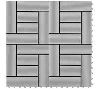 Grey 11 pcs 30 x 30 cm Decking Tiles WPC 1 sqm