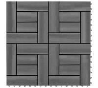 Grey 11 pcs 30 x 30 cm Decking Tiles WPC 1 sqm UK HOT