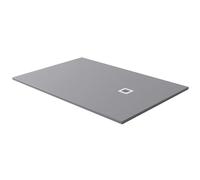 (Grey 1100 x 800 mm) Stone Slate Effect Shower Tray Square Rectangle Wet Room Grey Black White 30mm