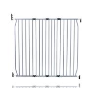 (Grey, 110cm - 120cm) Safetots Screw Fit Metal Baby Gate, Black