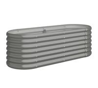 vidaXL Garden Raised Bed Galvanised Steel 114x40x36 cm Grey