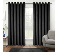 Homescapes Thermal 100% Blackout Velvet Curtains in Grey | Size: 117 cm width x 137 cm drop Homescapes Grey 117 cm width x 137 cm drop