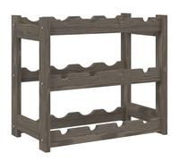vidaXL Wine Rack for 12 Bottles Grey Solid Wood Pine