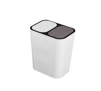 (Grey) 12 Liter Rectangle Dual Compartment Trash Can Bin