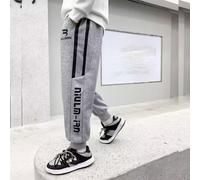 (grey, 120) Summer Kids Clothes Boys' Pants Simplicity Casual Street Sports Trousers 3-14Y Adolescent Children's Fashion Letter Print Pants