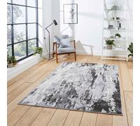 Think Rugs Apollo Grey Rectangle 120 x 170cm Polypropylene Modern Abstract GR580, Grey