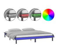 (grey, 120 x 190 cm) vidaXL Solid Wood LED Bed Frame Home Bedstead Platform Bed Multi Colours/Sizes