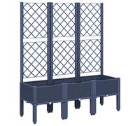vidaXL Garden Planter with Trellis Blue Grey 120x40x142 cm PP