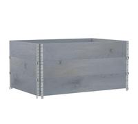 Pallet Collars 3 pcs Grey 120x80 cm Solid Wood Pine