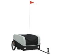 (grey, 126 x 63 x 50 cm) vidaXL Bike Cargo Trailer Bike Cart Bicycle Cargo Trailer Bike Wagon Iron