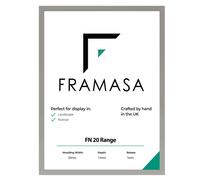 (Grey, 12x10 Inch) Thin Matt Picture Photo Frames, Flat Profile Art Poster Frames Black, White, Walnut & Grey Thin Photo Frames