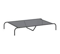 vidaXL elevated dog bed - grey raised pet cot - textilene & steel structure - 130x80x20cm portable & easy-to-clean pet lounger