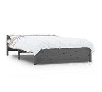 vidaXL Bed Frame Grey Solid Wood 135X190 cm Double, Grey
