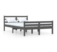 vidaXL Bed Frame Grey Solid Wood 140X190 Cm, Grey