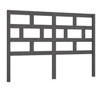 vidaXL Bed Headboard Grey 146X4X100 Cm Solid Wood Pine, Grey