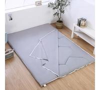 Grey,150 * 200cm, Futon Mattress Cover with Zipper for Traditional Japanese Floor Futon Mattress Cotton Soft Futon Slipcover Sleeping Mat Protector Dustproof Cover