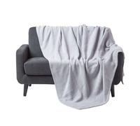 HOMESCAPES Grey Throw 100% Cotton 150 x 200 cm Cosy Throw for Sofa or Bed “Halden” Chevron Blanket Herringbone Geometric Pattern Bedspread
