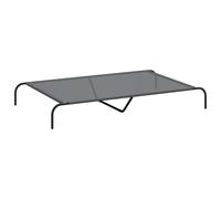 vidaXL Raised Dog Bed Grey 150 x 90 x 20 cm Textilene and Steel, Raised Dog Bed, Outdoor Dog Bed, Cooling Dog Bed