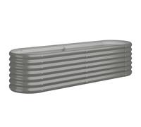 (grey, 152 x 40 x 36 cm) vidaXL Garden Planter Patio Flower Pot Raised Garden Bed Powder-coated Steel