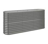(grey, 152 x 40 x 68 cm) vidaXL Garden Planter Patio Flower Pot Raised Garden Bed Powder-coated Steel