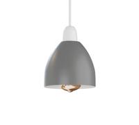 Grey 15Cm Metal Lamp Shade Modern Ceiling Pendant Light, Easy Fit E27 For Kitchen, Bedroom & Living Room