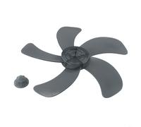 Grey 16 Inch Fan Blades Five Leaf Design with Nut Cover for Pedestal Table or Wall Mounted Fans Quiet Operation Easy-Installation Home Cooling