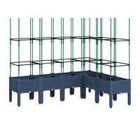 vidaXL Garden Planter with Trellis Blue Grey 160x120x142.5 cm PP, Grey