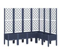 vidaXL Garden Planter with Trellis Blue Grey 160x120x142 cm PP, Grey