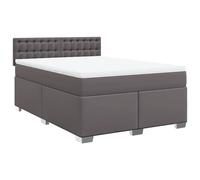 (grey, 160 x 200 cm) vidaXL Box Spring Bed with Mattress Bedroom Bed Frame Bed Base Faux Leather