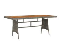 (grey, 160 x 70 x 72 cm) vidaXL Solid Acacia Wood Garden Table Black/Grey Multi Size Rectangular/Square