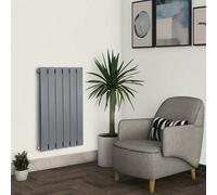 (Grey, 1600x408 mm Single) MCC Radiator Horizontal Vertical Designer Flat Panel Central Heating Radiator Heater
