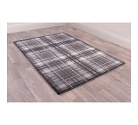 (Grey, 160x225 cm (5'3''x7'4'')) Tartan Check Pattern Rug Hallway Runner