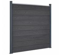 (grey, 180 x 186 cm) vidaXL Fence Panel Set Patio Fence Board Garden Fence Post Ending Bar WPC