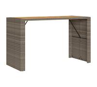 (grey, 185 x 80 x 110 cm) vidaXL Garden Table with Acacia Wood Top Outdoor Dining Table Poly Rattan